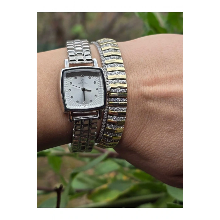 Vintage Taşlı Kare Model Kadın Kolsaati