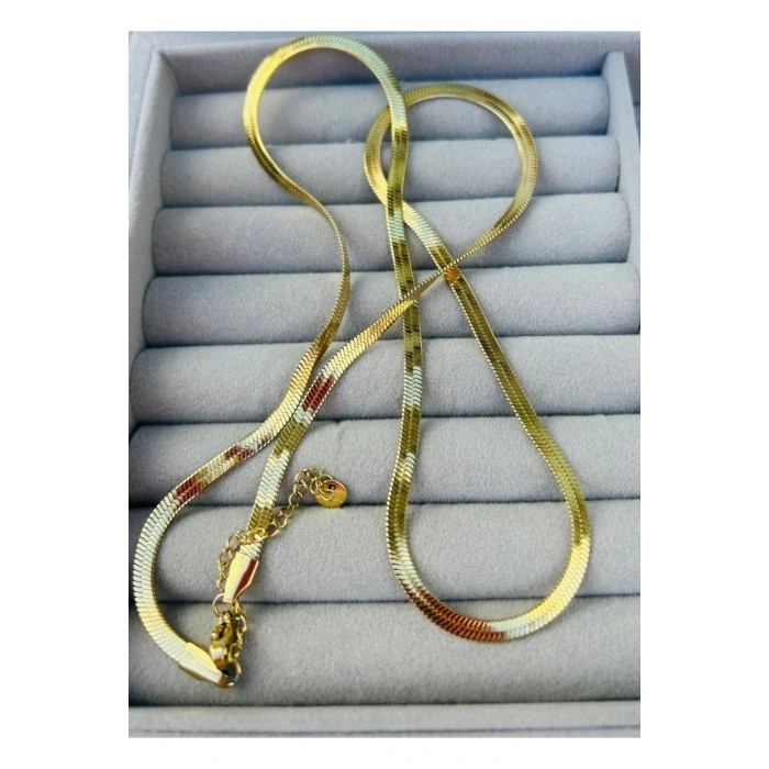 İtalyan Zincir Gold Renkli Çelik Ezme Zincir