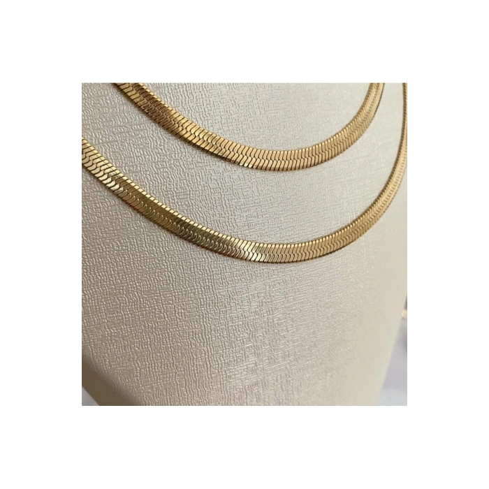 İtalyan Zincir Gold Renkli Çelik Ezme Zincir