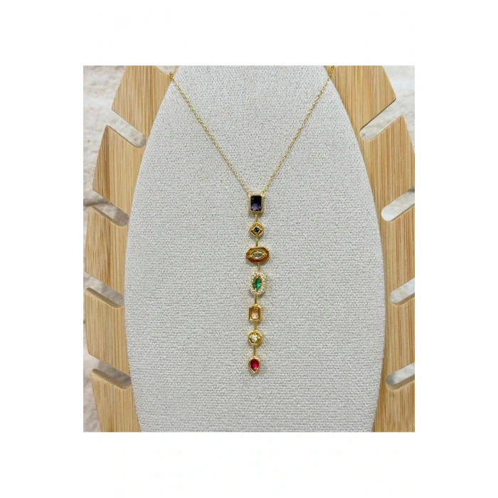 Melis Göral 7 Element Çelik Y Seranay Kolyesi