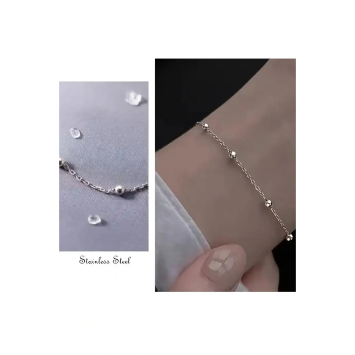 Çelik Topçuk Model Gümüş Renkli Bileklik