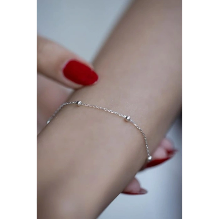 Çelik Topçuk Model Gümüş Renkli Bileklik