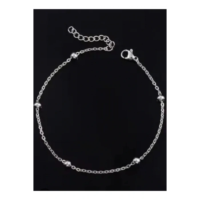 Çelik Topçuk Model Gümüş Renkli Bileklik