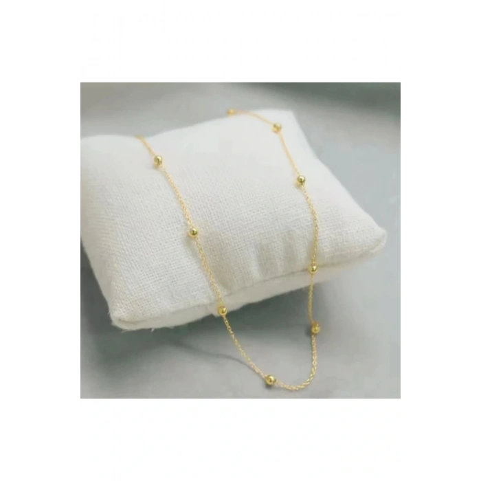 Çelik Topçuk Model Zincir Kolye Gold Renkli