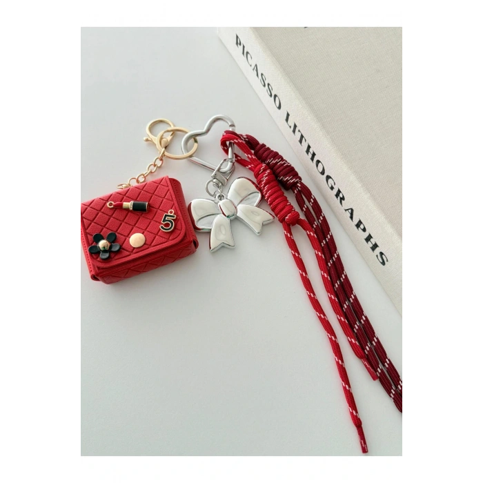 Çanta Charm Kırmızı Anahtarlık