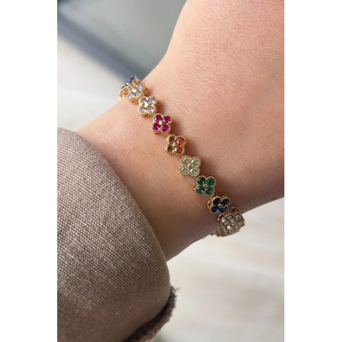 Xuping Taşlı Renkli Vn Clef Model Bileklik