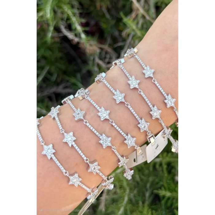 Xuping Özel Seri Taşlı Yıldız Model Künye Bileklik