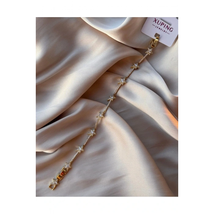 Xuping Özel Seri Taşlı Yıldız Model Künye Bileklik