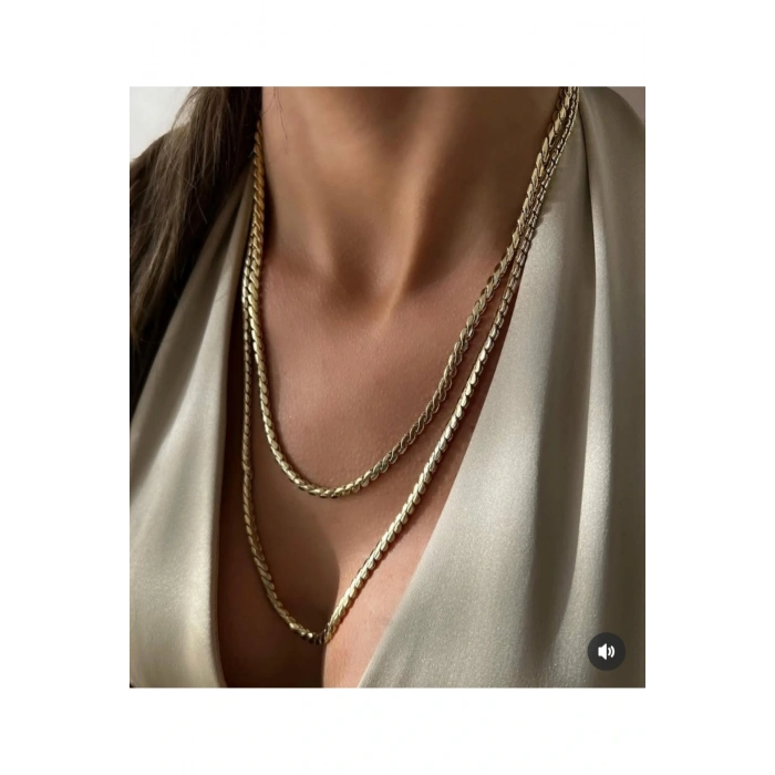 Xuping 14K kaplama kalın S zincir