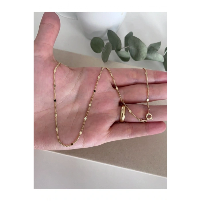 Xuping 14K altın kaplama pul zincir