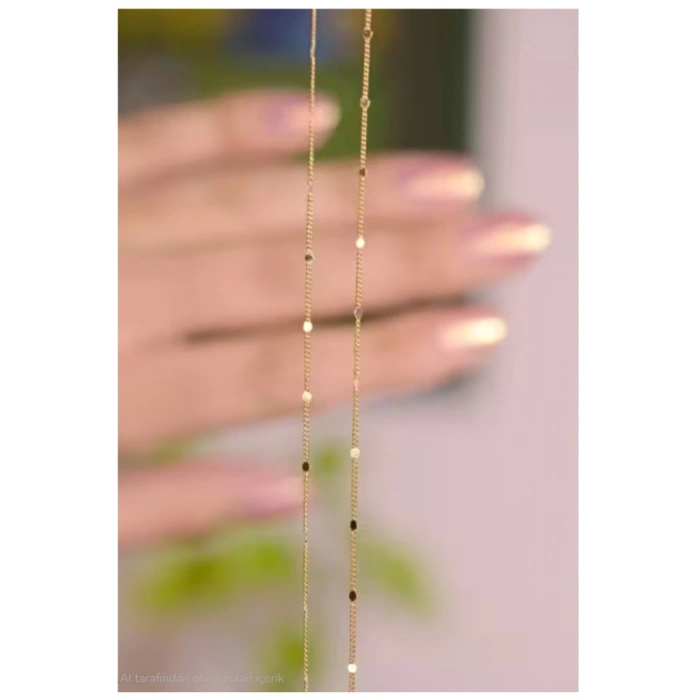 Xuping 14K altın kaplama pul zincir