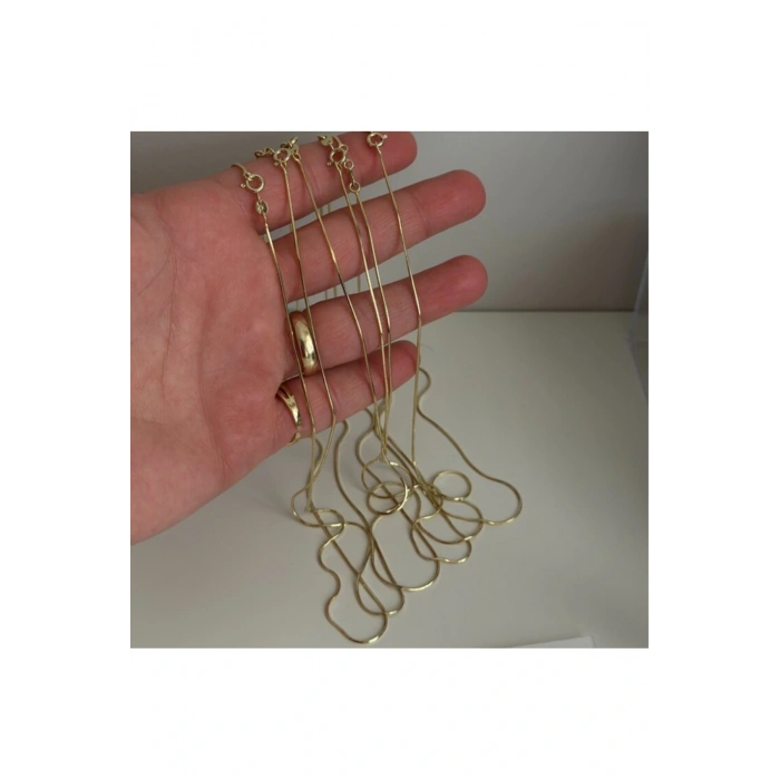 Xuping 14K renkli 70 cm yılan zincir