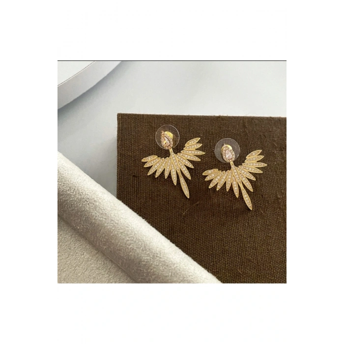 VIP Özel Seri Taşlı Küpe Gold