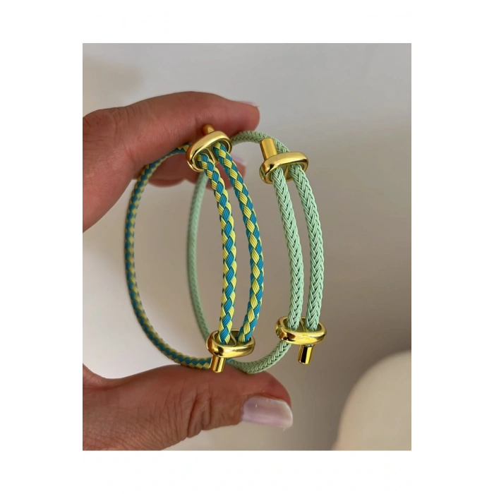 İp Bileklik Ayarlanabilir Model Mint Yeşili