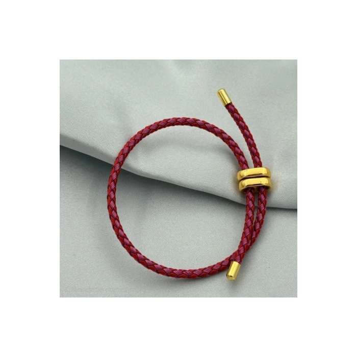 İp Bileklik Ayarlanabilir Model Bordo Renkli