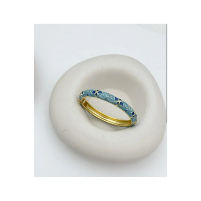 Mineli Mavi Kalın Kelepçe Bilezik