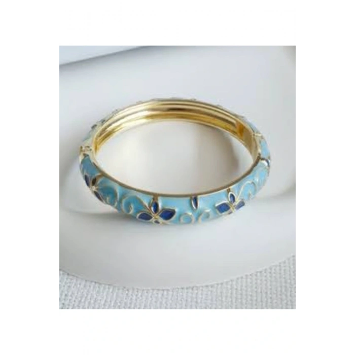 Mineli Mavi Kalın Kelepçe Bilezik