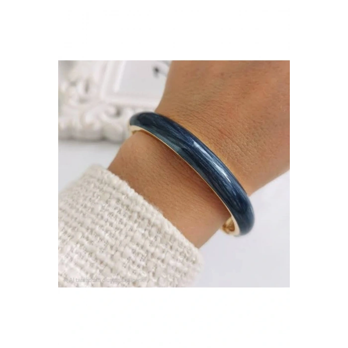 Mineli Mermer Model Lacivert Kelepçe