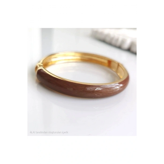 Mineli Mermer Desenli Kahverengi Düz Kelepçe