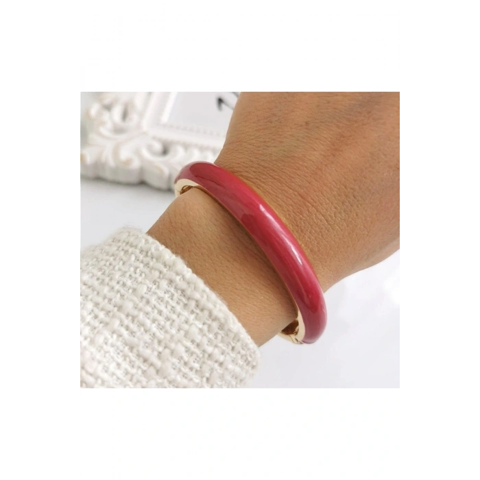 Mineli Mermer Desenli Koyu Pembe Düz Kelepçe