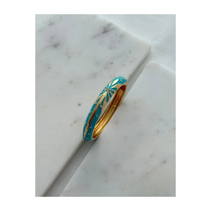 Mineli Mavi Ayışığı Yıldız Kelepçe Bileklik