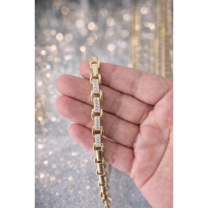 Xuping 14K Kaplama Gold Renk Taşlı Bileklik