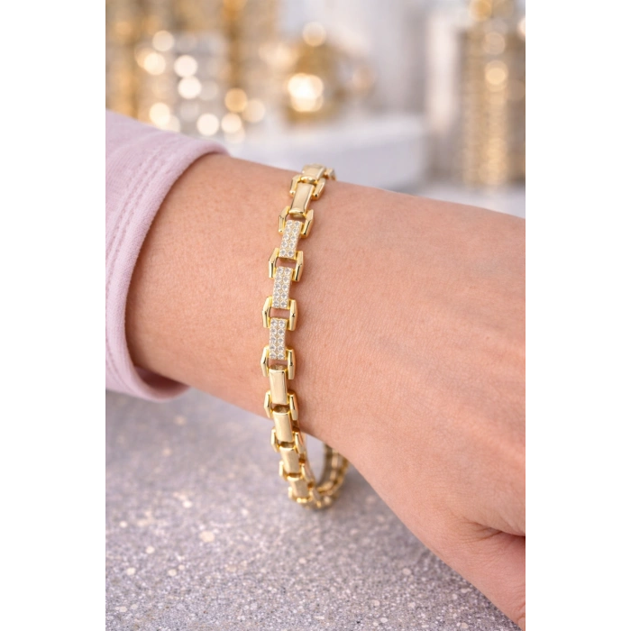 Xuping 14K Kaplama Gold Renk Taşlı Bileklik