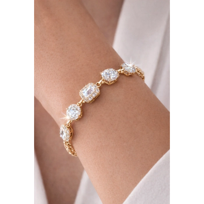 Xuping Rose Renk Taşlı Künye Bileklik