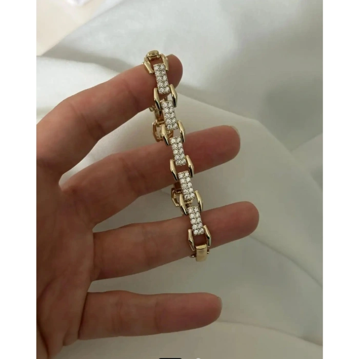 Xuping 14K Kaplama Gold Renk Taşlı Bileklik