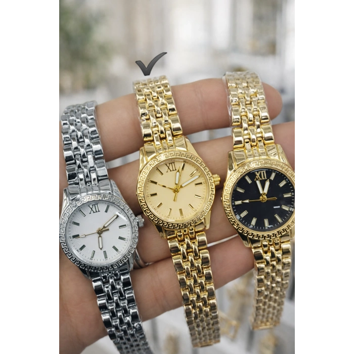 Gold Renkli Sarı Kadranlı Kadın Saat