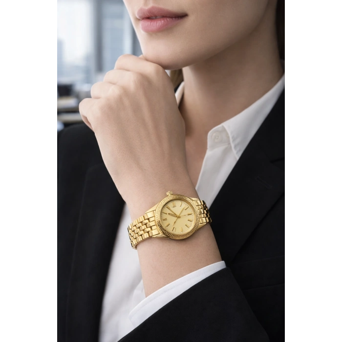 Gold Renkli Sarı Kadranlı Kadın Saat