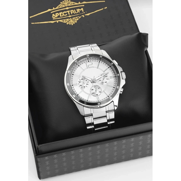 Gümüş Renkli Beyaz Kadranlı Çelik Marka Model Erkek Saat