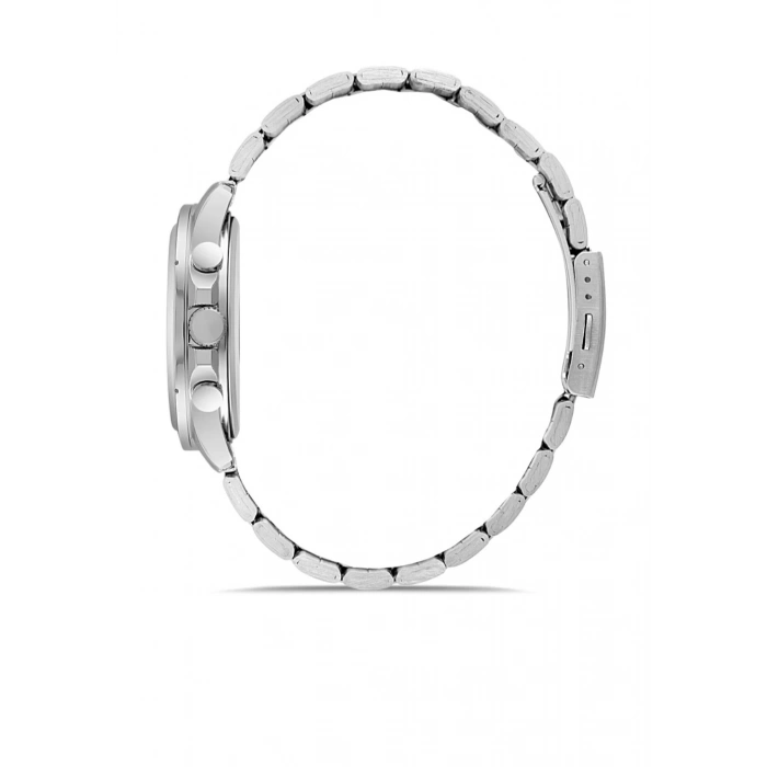 Gümüş Renkli Beyaz Kadranlı Çelik Marka Model Erkek Saat