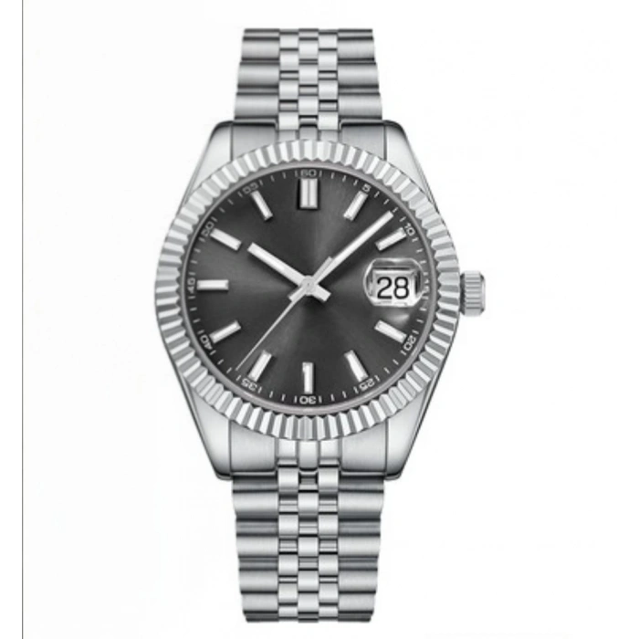 Gümüş Renk Çelik Siyah Kadran RLX Model Erkek Saat