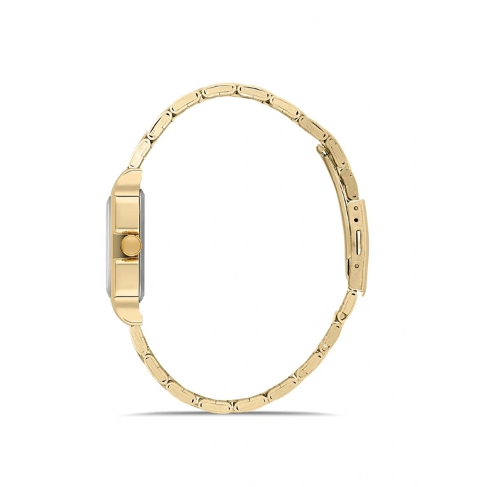 Gold Renkli Çelik Kare Kadın Saat