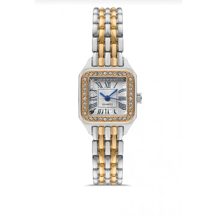 Çift Renkli Taşlı Kadın Alya Saat