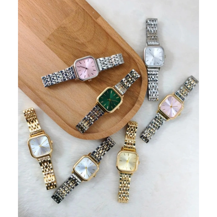 Çift Renkli Gold & Silver Kadın Saat-Pembe Kadranlı