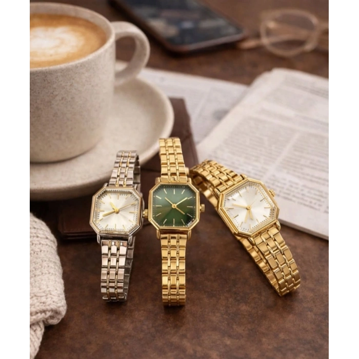 Gold Renkli Klasik Lüks Kadın Kol Saati