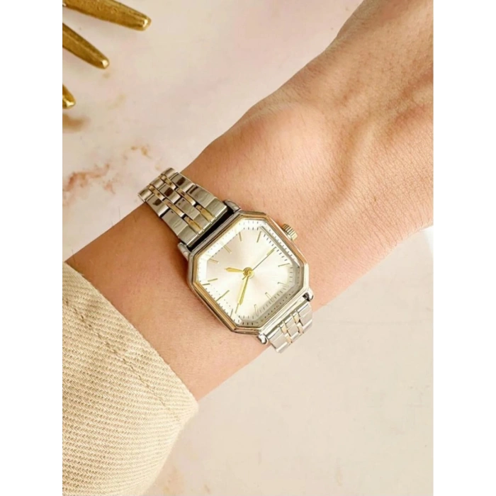 Çift Renkli Klasik Lüks Kadın Kol Saati