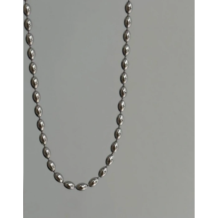 Gümüş Renkli Çelik Minimal Zincir Kolye