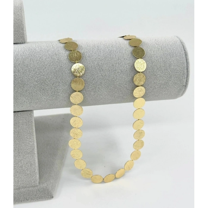 Gold Lüks Disk Detaylı Kolye