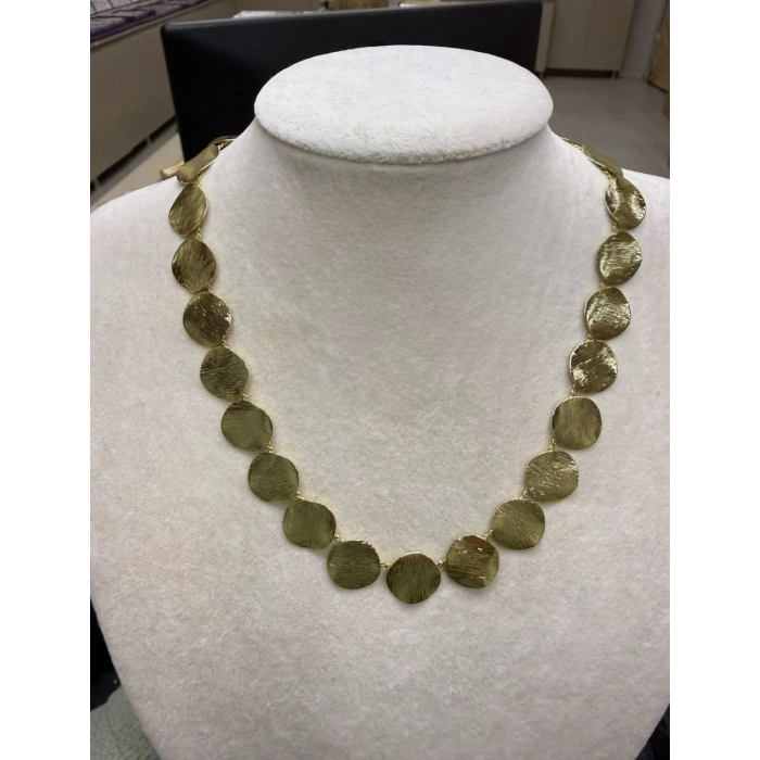 Gold Lüks Disk Detaylı Kolye