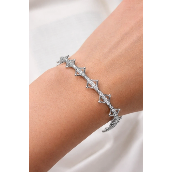 Xuping Taşlı VIP Serisi Bileklik Gümüş Renkli