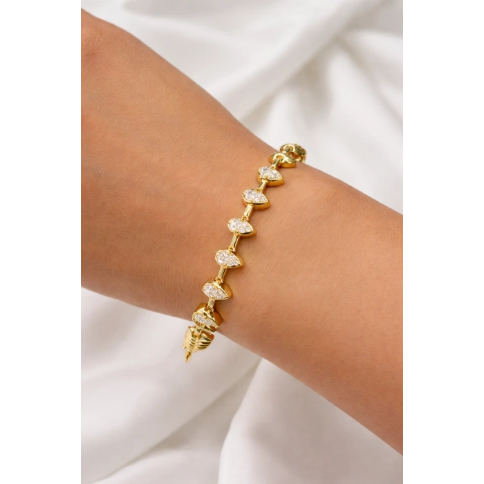 Xuping Damla Model Taşlı Gold Renk Bileklik