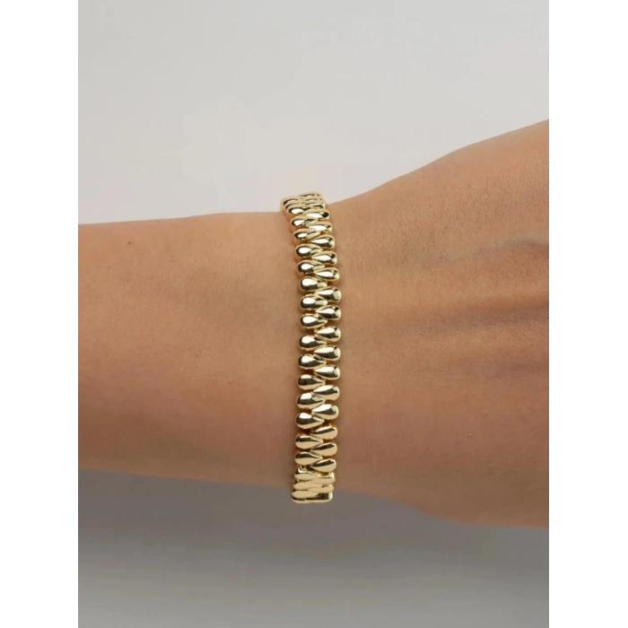 Xuping 14K Altın Kaplama Damla Form Zincir Bileklik