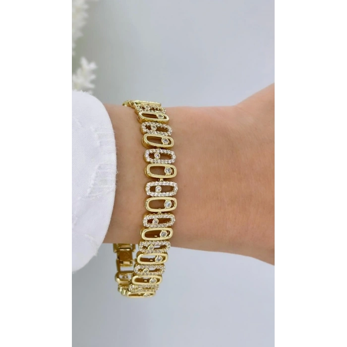 Xuping 14K Kaplama Taşlı VIP Seri Bileklik Künye