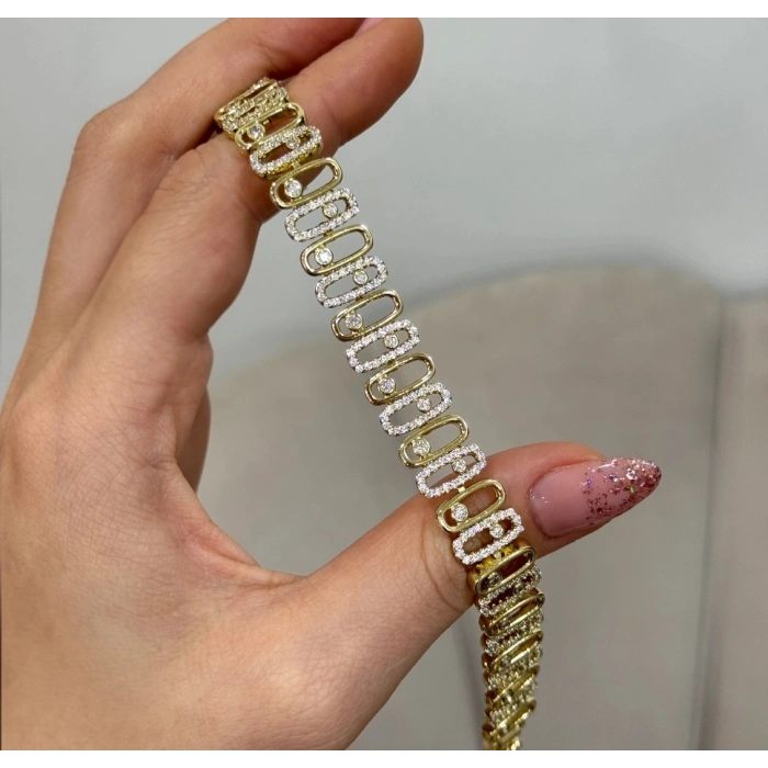 Xuping 14K Kaplama Taşlı VIP Seri Bileklik Künye