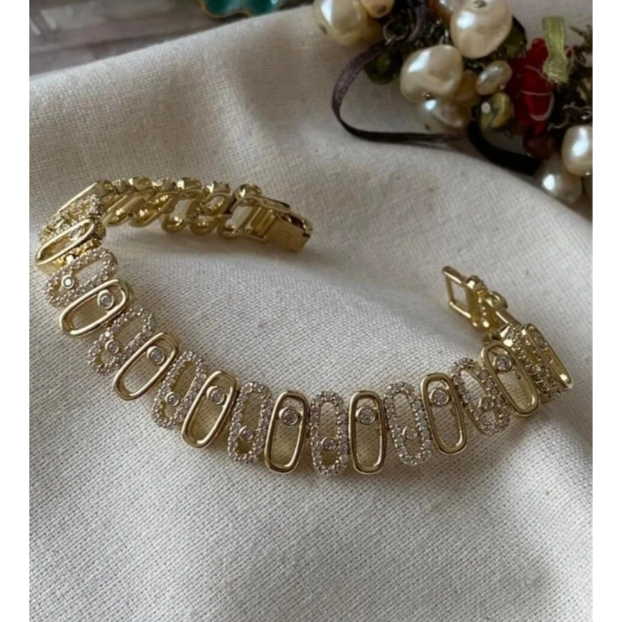 Xuping 14K Kaplama Taşlı VIP Seri Bileklik Künye