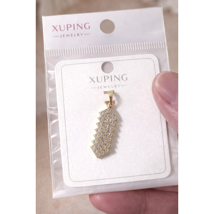 Xuping Taşlı Dikdörtgen Kolye Ucu 14K Kaplama