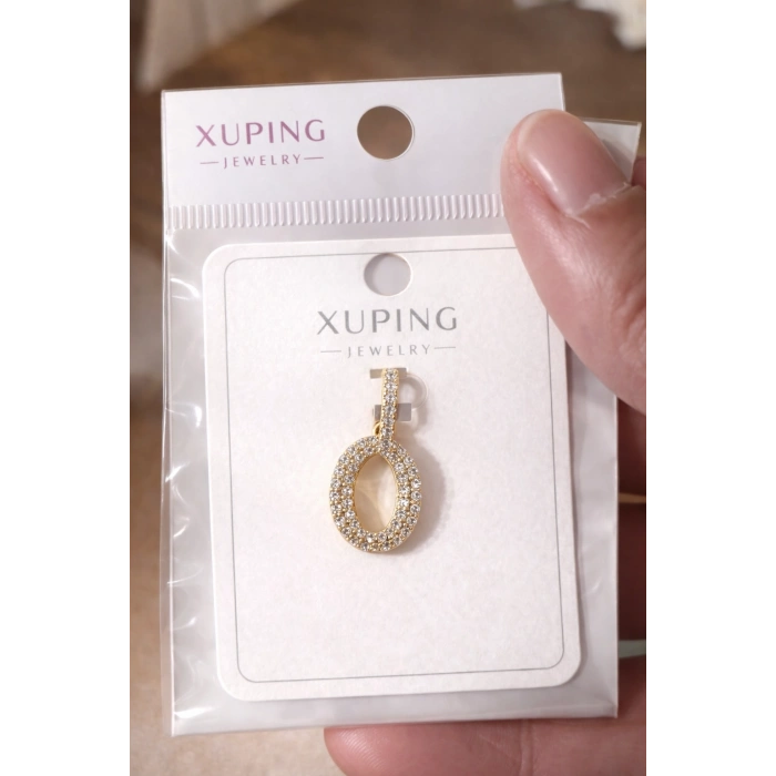 Xuping Taşlı Oval Kolye Ucu 14K Kaplama